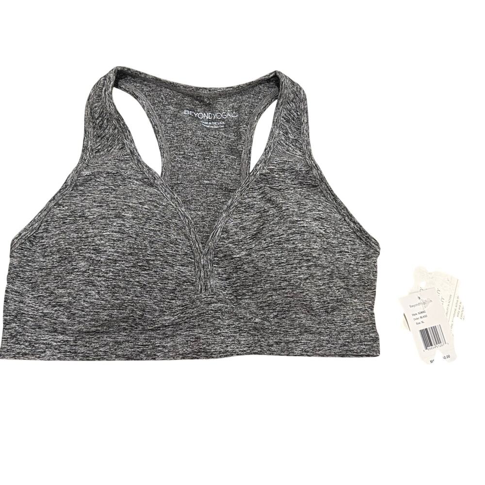 Beyond Yoga Space Dye Grey Racerback Sports Bra Size XL New